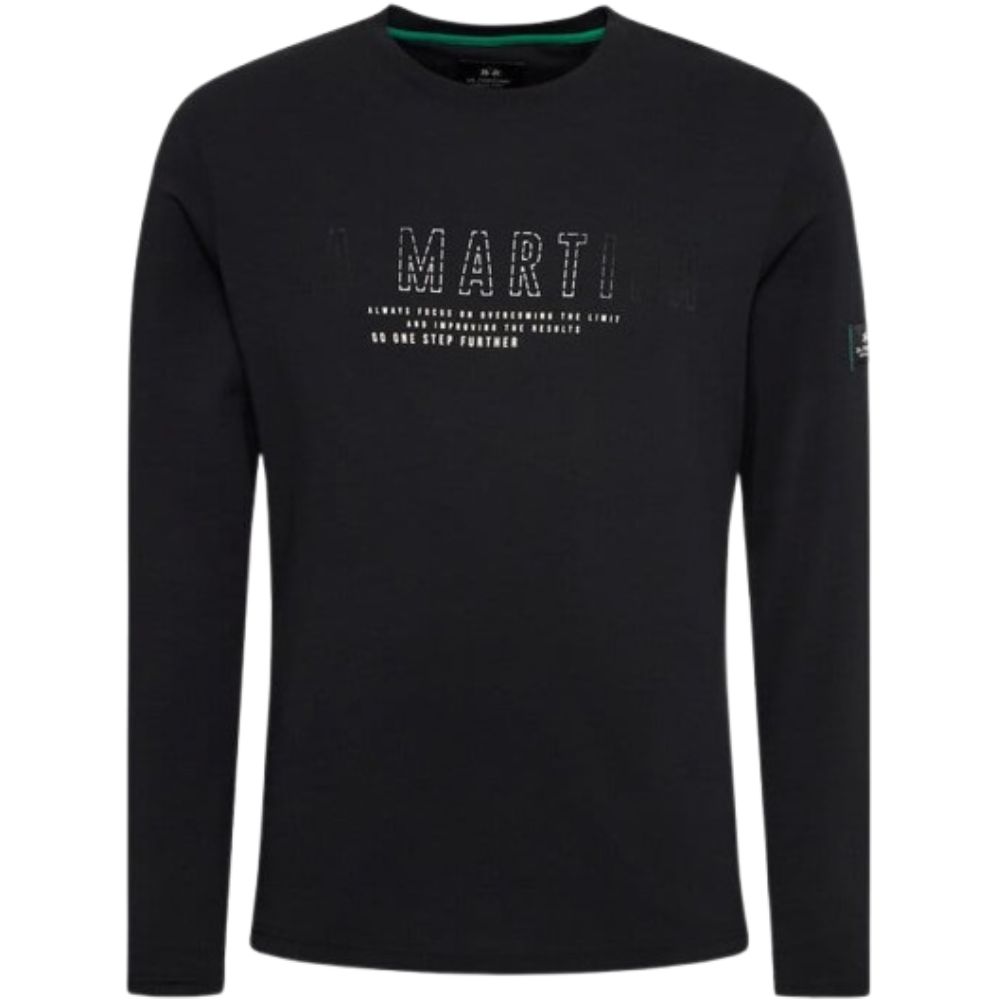 LA MARTINA BLACK SWEATSHIRT MEN COTTON LONG SLEEVE